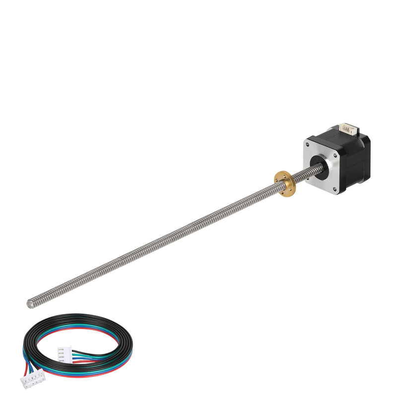 Nema 17 Stepper Motor Integrated 11.81in(300mm) T8 Lead Screw Standard Step Angle 1.7A 0.4Nm(56.64oz.in) Bipolar High Torque 42x40 Motor 2 Phase 4 Lead for 3D Printer DIY CNC with 1m Cable 1.66x1.66x1.58in - 11.82in
