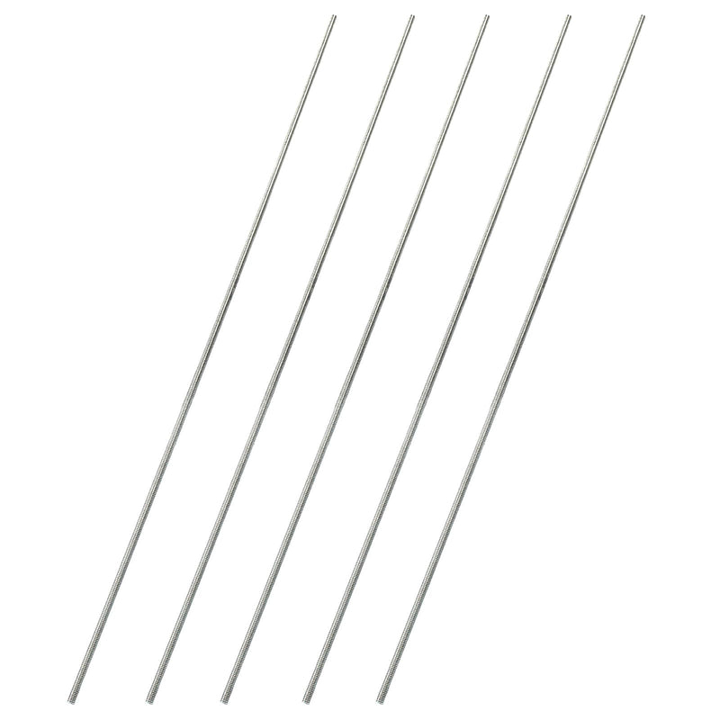 Litoexpe 5 Pack Fully Threaded Rod M3 x 300mm, 304 Stainless Steel Right Hand Threaded Rods Bar Studs M3*300
