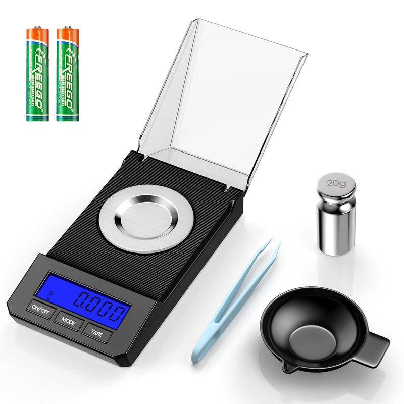 Milligram Scale, 50g/0.001g High Precision Mg Scale, Jewelry Scale with Tare, 6 Unit Powder Scale, Digital Miligram Scale for Powder Medicine, Gem, Micro Gram Scale, Reloading Scale Gold 50g / 0.001
