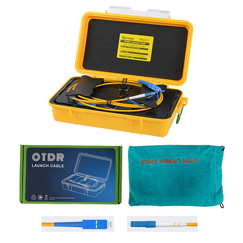 SC UPC-LC UPC OTDR Launch Cable Box G652D Cable Fiber Singlemode 9/125, OTDR Launch Box Optical Fiber Test Extension Line Single Mode Dead Zone Eliminator 1KM 1310/1550nm KFLC-1-SC UPC-LC UPC
