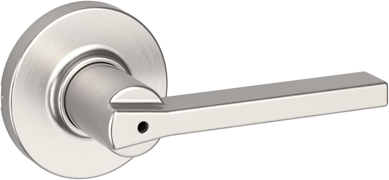 Kwikset Casey Interior Privacy Round Door Handle with Lock, Door Lever for Bathroom and Bedroom, Satin Nickel Reversible Keyless Turn Lock, with Microban Protection 1 Pack