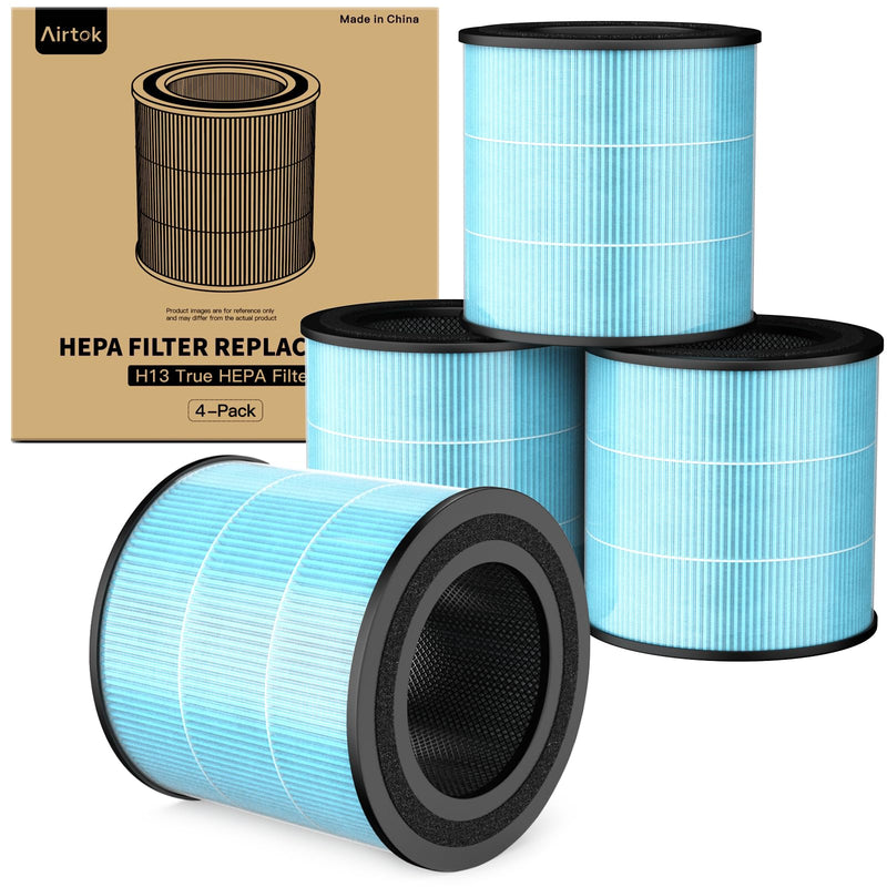 AIRTOK Air Purifier AP0601 Replacement Filters, 4-IN-1 High-efficiency HEPA Filter. (4 Pack） 4 PACK