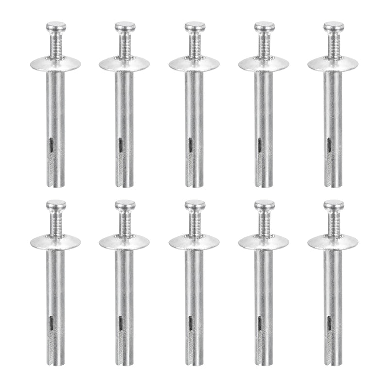 1/4" x 1-1/2"(D x L) Hammer Drive Nail - 10Pack - Good for Concrete Drywall - Carbon Steel Drive Expansion Anchors - Silver 10