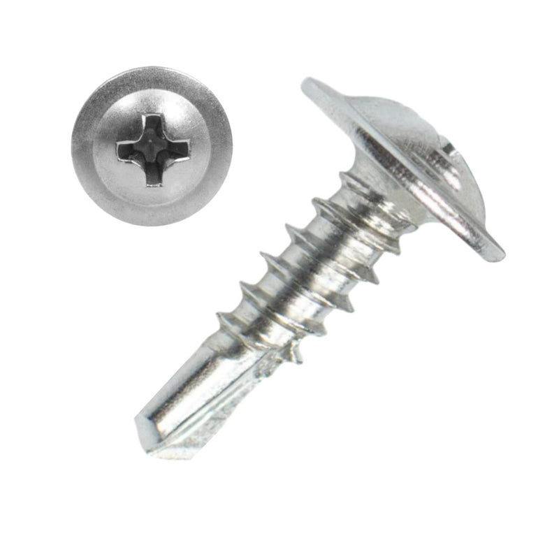 #8 x 1/2" Sheet Metal Screws，410 Stainless Steel Modified Truss Head Fast Self Tapping Screws, Phillips Drive Self Drilling Screws for Metal Plastic & Wood (250 Pack) #8 x 1/2" - 250pcs