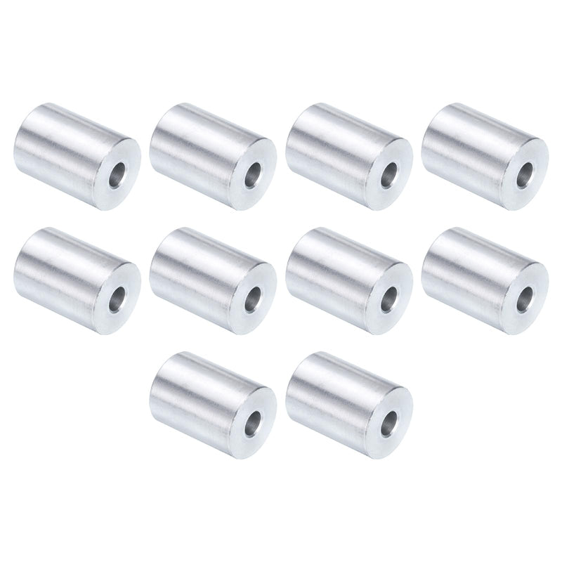 uxcell 10pcs Aluminum Spacer 1/4" Bore x 3/4" OD x 1" Length Screw Standoff Bushing Plain Finish Round Metal Spacer for 1/4 ID Screws Bolts and Rods 1/4" x 3/4" x 1" Silver Tone