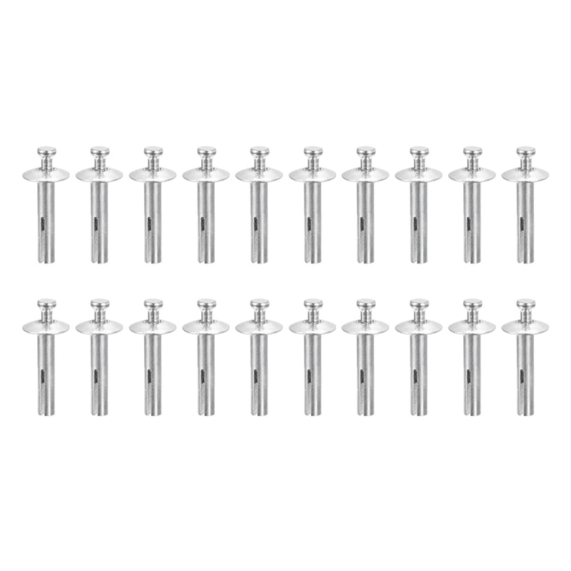 1/4" x 1-1/4"(D x L) Hammer Drive Nail - 20Pack - Good for Concrete Drywall - Carbon Steel Drive Expansion Anchors - Silver 20