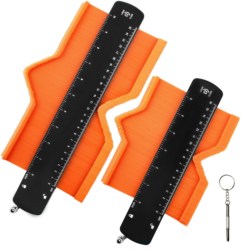 Super Gauge Shape and Outline Tool, 10 Inch & 5 Inch Coutour Profile Tool with Lock, Woodworking Tools for Carpenters, 2 Pack