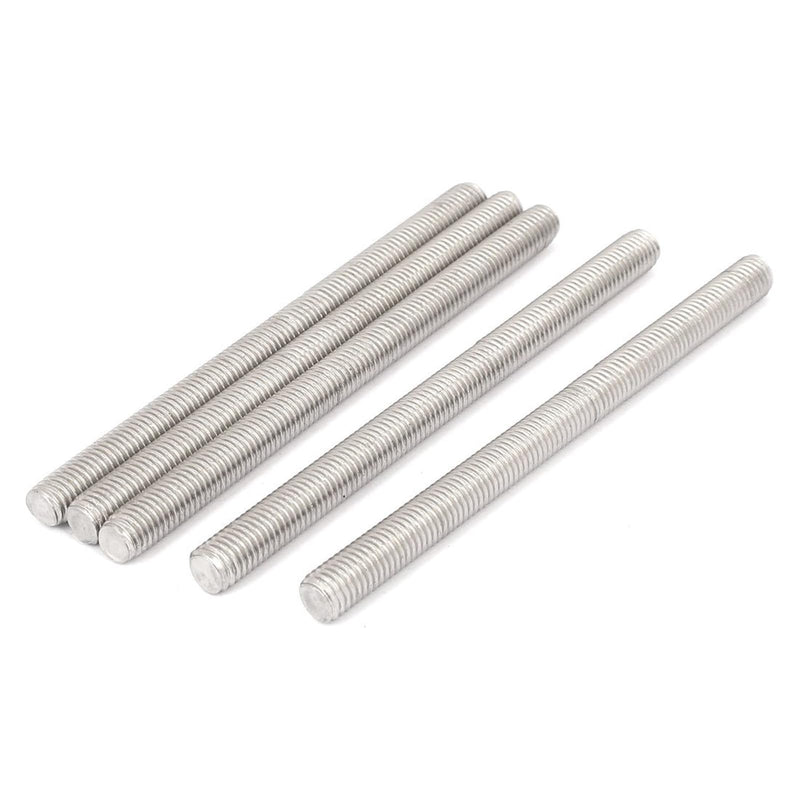 TOP-VIGOR 5Pcs M10-1.5 x 200mm Length Fully Threaded Rod, 304 Stainless Steel Right Hand Threads Rods, Fully Studding Rod Bar for Anchor Bolts, Clamps, Hangers and U-Bolts M10 x 200mm
