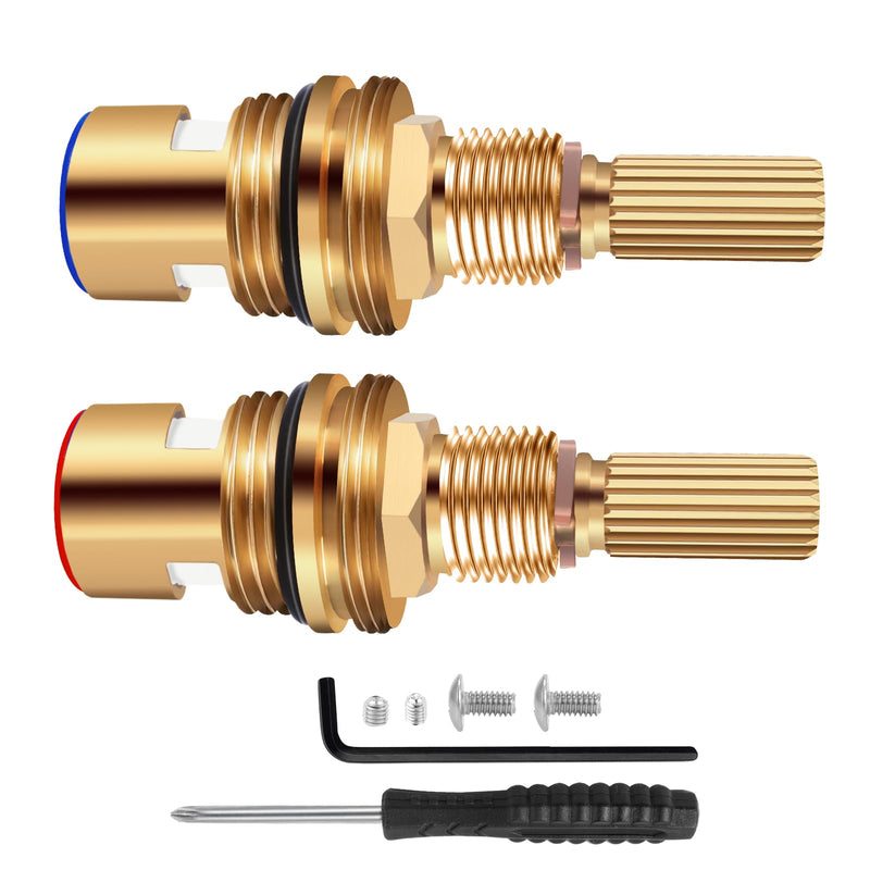 Brass 1-001 & Brass 1-002 Ceramic Valve Set，Replacement Hot Widespread Cartridge and Cold Widespread Cartridge,Brass Construction (Brass 1-001 & Brass 1-002) Brass 1-001 & Brass 1-002