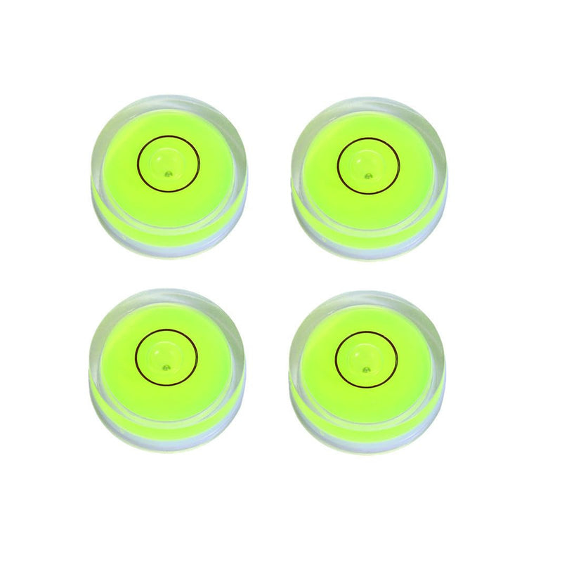 4Pcs Small Circular Bubble Levels with Double Sided Adhesive Bottom Mini Little Stick-on Bubble Spirit Level Measuring Layout Tools Levels (25x10mm) 25x10mm