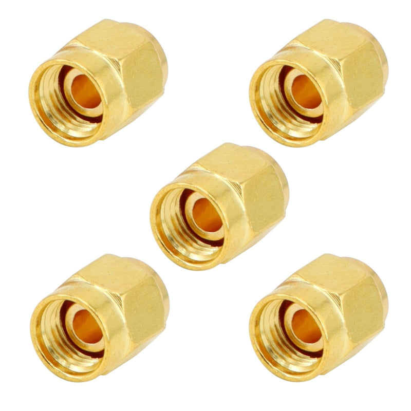 5PCS SMA Plug Dust Cap, SMA Female Jack Dust Cap Gold-Plated RF Coaxial Connector Protective Cap SMA Connector Accessories 5
