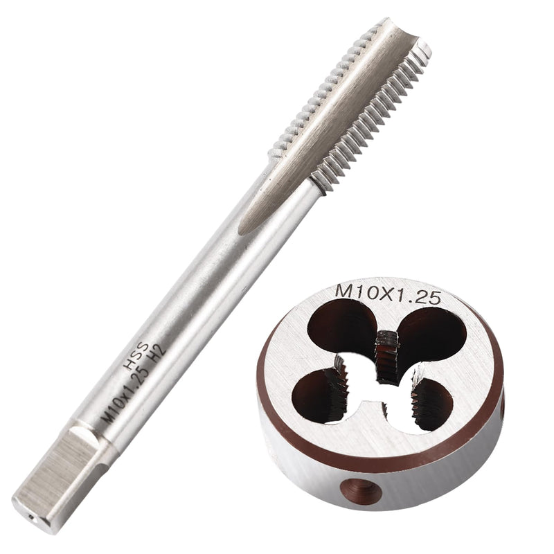 M10 x 1.25 Metric Thread Tap and Die Set, M10 x 1.25mm High-speed Steel Machine Tap Die Set Right Hand
