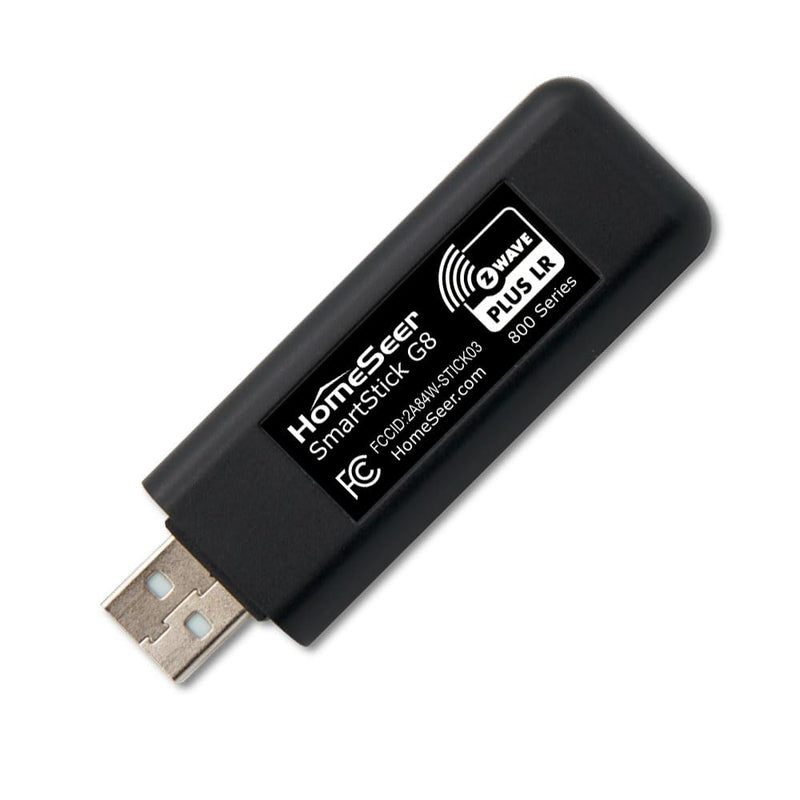 HomeSeer SmartStick G8 800 Series Z-Wave Plus v2 Wireless Long Range S2 Security USB Controller Interface for HomeSeer, Home Assistant Software and Other Smart Home Software & Hubs