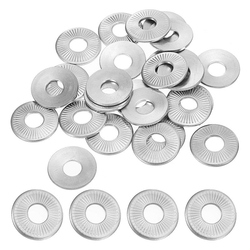 PATIKIL 304 Stainless Steel Flat Washers, 50 Pack M8x22mm Belleville Spring Disc Washer Conical Knurled Metric Gasket for Automotive Industrial Construction