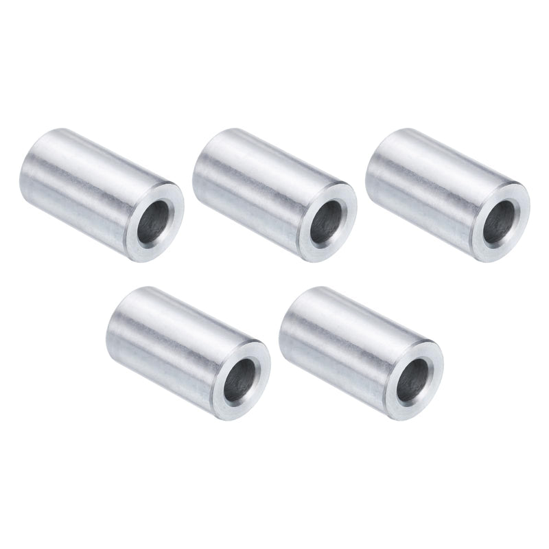 uxcell 5pcs Aluminum Spacer 1/4" Bore x 1/2" OD x 3/4" Length Screw Standoff Bushing Plain Finish Round Metal Spacer for 1/4 ID Screws Bolts and Rods 1/4" x 1/2" x 3/4" Silver Tone