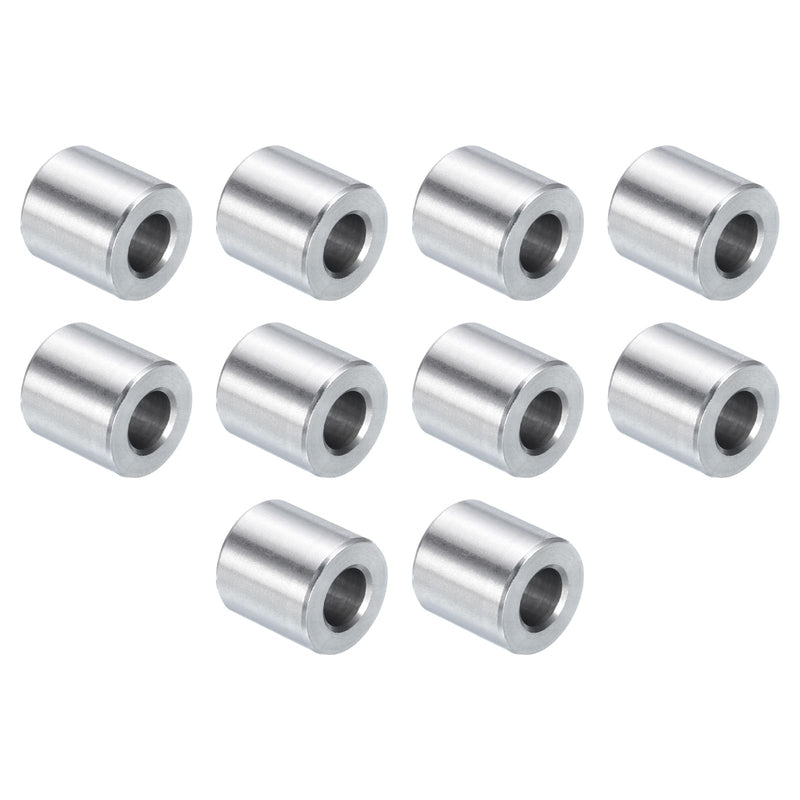 uxcell 10pcs Stainless Steel Spacer 1/4" Bore x 1/2" OD x 1/2" Length Screw Standoff Bushing Plain Finish Round Metal Spacer for 1/4 Screws Bolts and Rods 1/4" x 1/2" x 1/2"