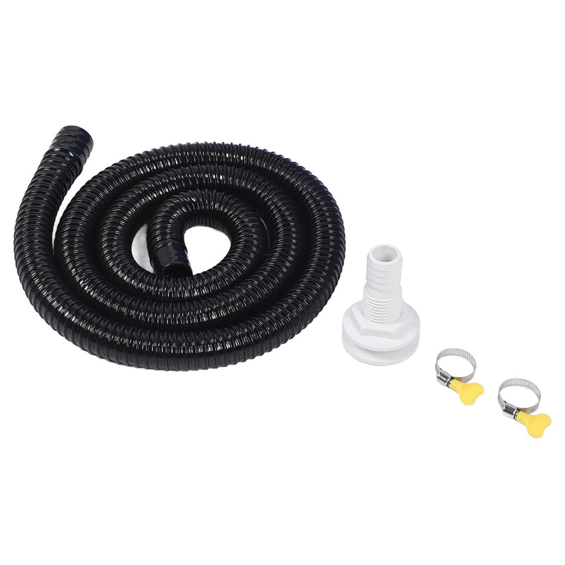 Bilge Pump Installation Kit Black 11/8in Leak Proof Easy Installation Bilge Pump Hose, ABS and Rubber Material, 2m Flexible Corrugated Hose for Bilge Pumps with 11/8 Inch