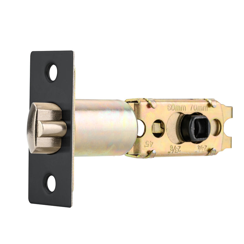 Adjustable Door Latch 2-3/8''(60mm)or 2-3/4''(70mm), 45° Turning Angle Universal Door Lock Replacement Part with 5/16'' Square Hole, Suitable for Interior Door and Front Door Leverset Latch.