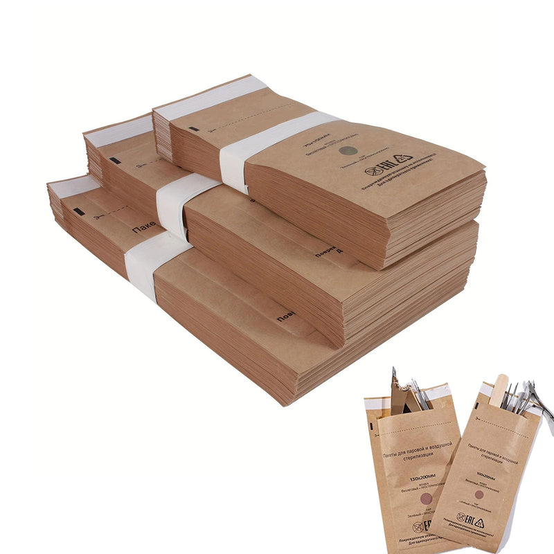 150 Self-Sealing Kraft Paper Pouches for Dry Heat Sterilization - Ideal for Dentist Tools and Nail Art Supplies - 2.9x5.9"/3.9x7.9"/5.1x7.9" Autoclave Cleaning Bags 150pcs(3 Size)