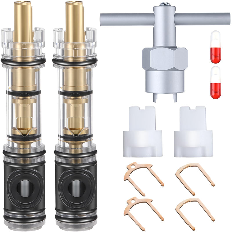 2 Pcs Dual Seal Cartridge Replacement Compatible with Moen 1225/1225B, 1 Pc Cartridge Puller Replacement for 104421, One Handle Lavatory and Bathroom Faucet Cartridges Kit for Shower