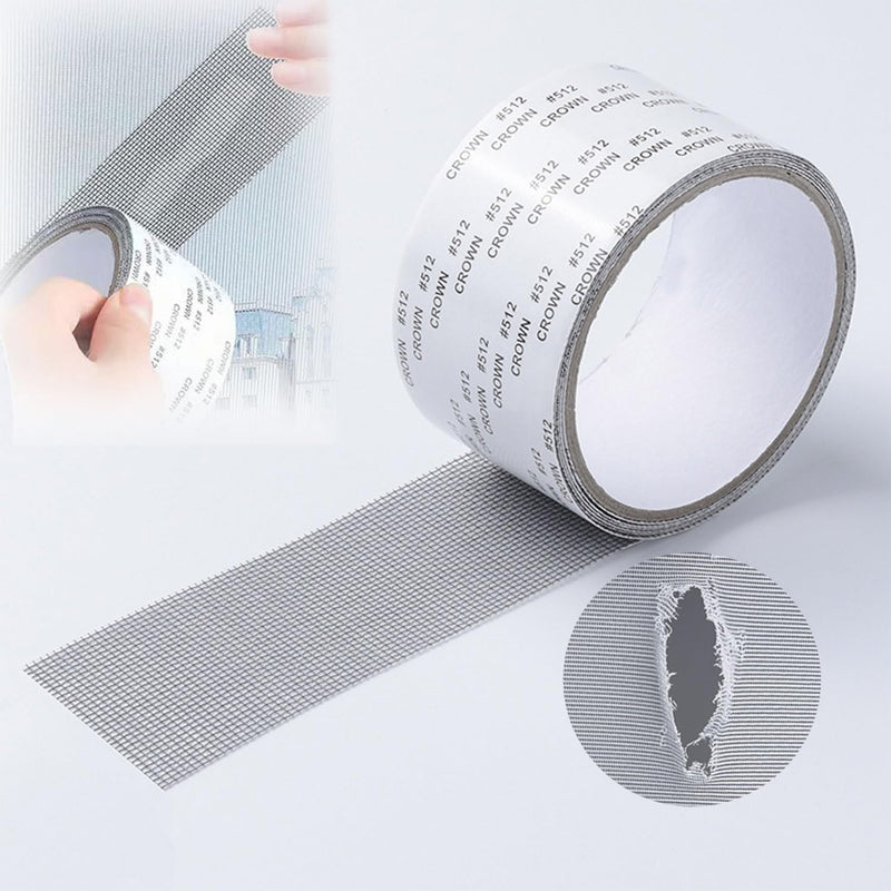 2024 New Strong Adhesive Screen Repair Tape, Screen Repair Kit Window Screen Repair Tape, Fiberglass Screen Tape Mesh Repair Suitable (5cm x 200cm) for mesh Doors and Windows Gray Grey
