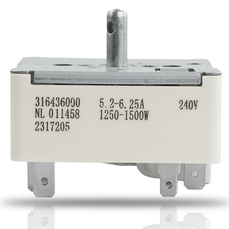 316436000 316021500 Surface Burner Control Switch Fits Frigidaire 6 Inch Range Surface Element Control Switch Replacement Replace Model: 1155394, EA1145039, PS1145039, AH1145039, AP3890378 316436000