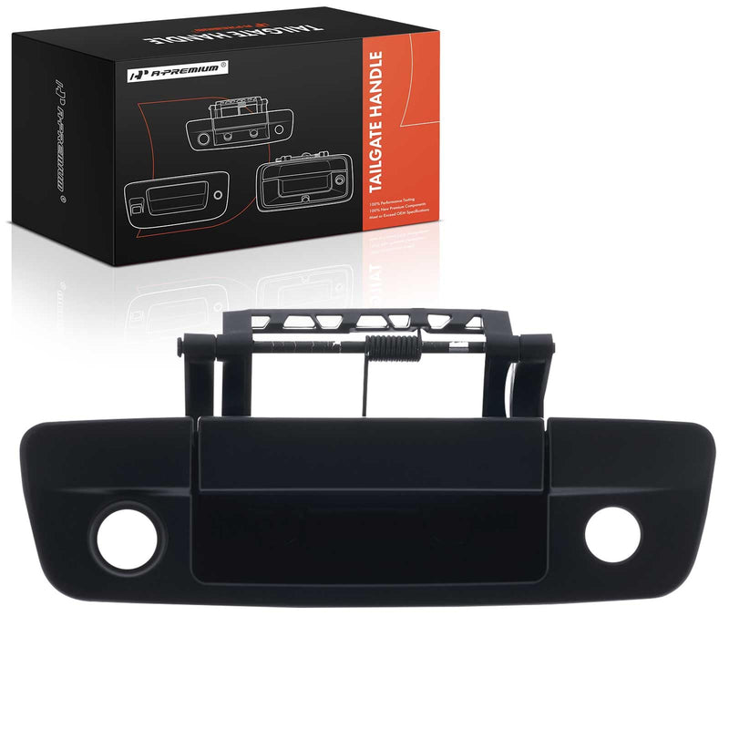 A-Premium Tailgate Handle Liftgate Latch Handle with Camera Hole Compatible with Ram 1500 2013-2022, 1500 Classic 2019-2022, 2500 3500 2013-2018 & Chrysler 200 2015, Primed Black, Replace# 68197873AA