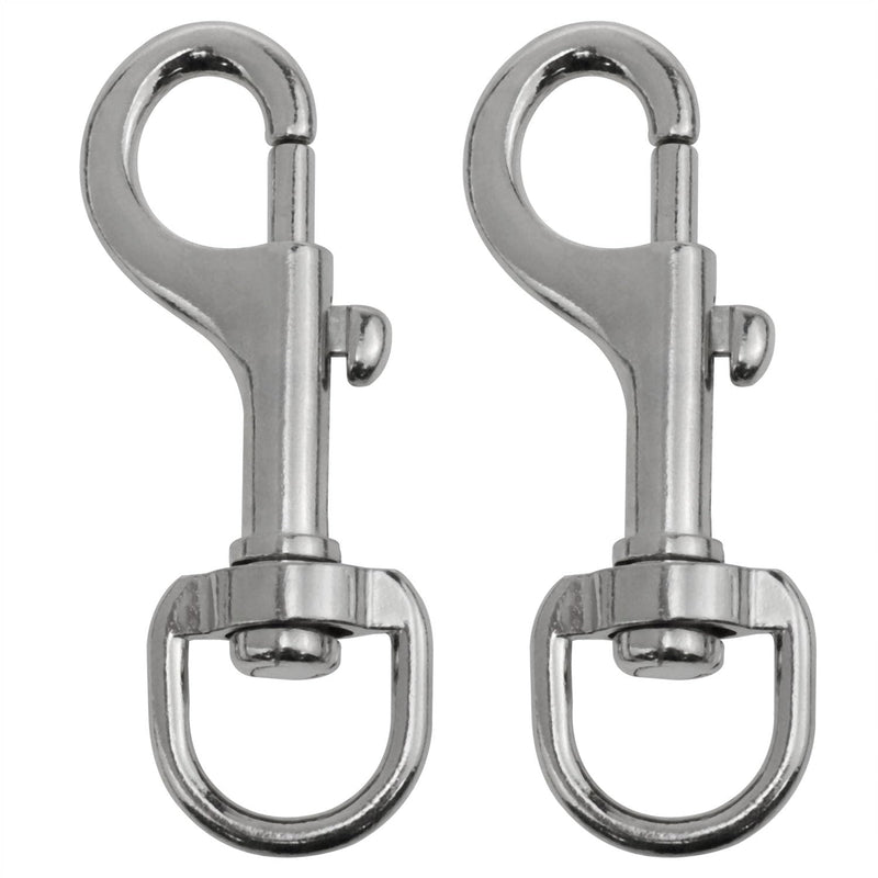 2PCS Silver Stainless Steel Swivel Eye Bolt Flagpole Snap Hook Flag Snap Clips for Rope/Outdoor Hiking Buckle/Dog Leash/Leather Craft/Sling Rope Spring End Accessories