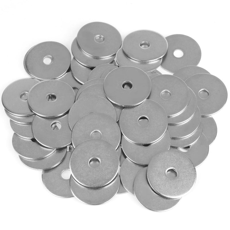 50 Pieces #10 Stainless Flat Washers, 1" Outside Diameter, 0.055" Thickness, 18-8 (304) Stainless Steel Washers, Metal Washers, Flat Washers for Bolts Screws #10 x 1" （50 PCS）