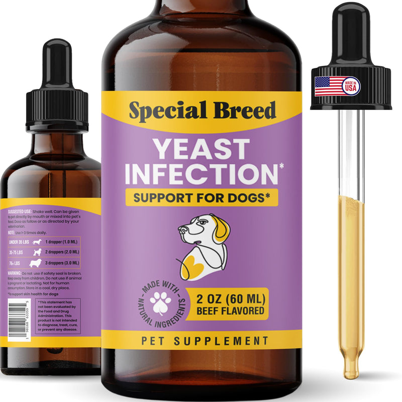 Yeast Infection Treatment for Dogs - Soothing Itch Relief, Ear Infection Treatment, Reduces Irritation & Inflammation, 2 oz