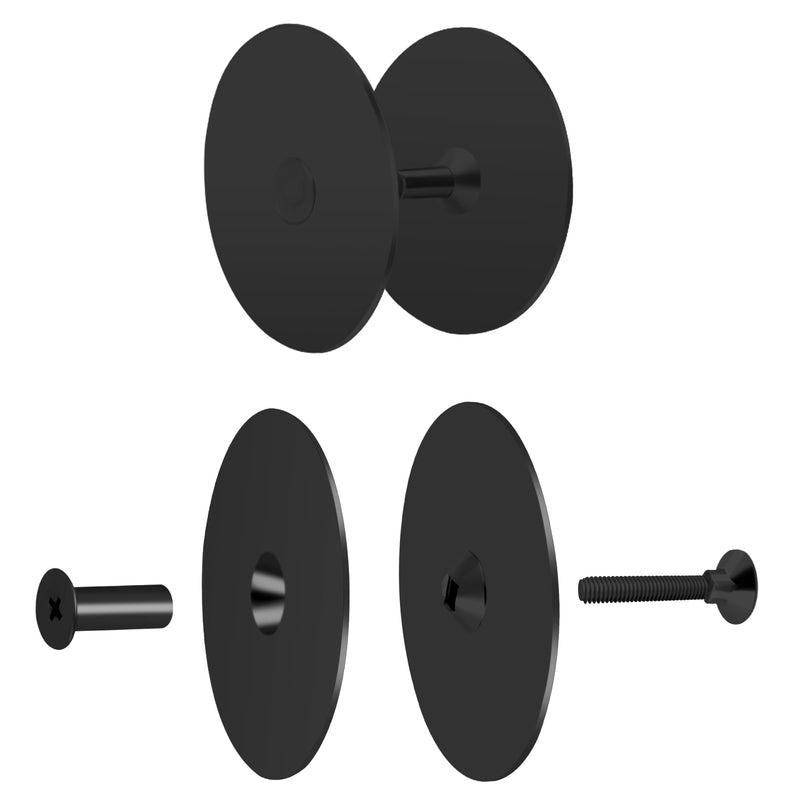 Door Hole Cover Plate,2-5/8" Diameter Round Deadbolt Cover Plate,Matte Black Door Knob Hole Cover Plate Door Hole Filler Plate for Home Security-2 Pack
