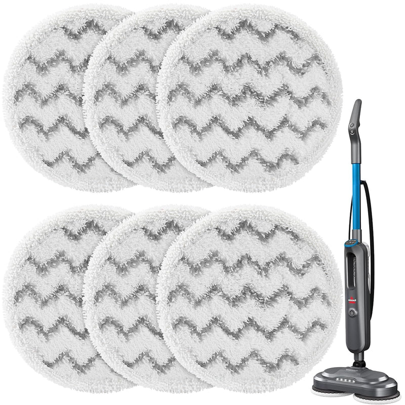 6-Pack 3897A / 3712 Rotating Steam Mop Pads Replacement for Bissell SpinWave SmartSteam Scrubbing Steam Mop 3897A / 3712 Only【Not for Other Models】