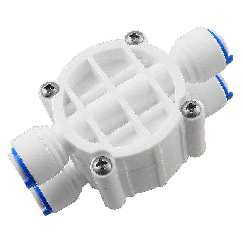 1/4" Tube 4 Way Port Auto Shut Off Valve with Push Fittings For RO Reverse Osmosis Water Filter System