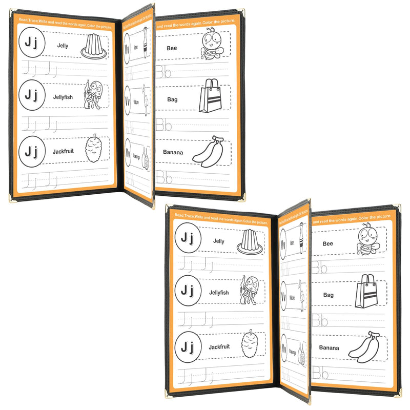 2PCS 8.5 x 11 Inch Menu Covers, 3 Page 6 View Transparent Restaurant Menu Covers, Fits A4 Size Paper, Menu Holder (3 Page)