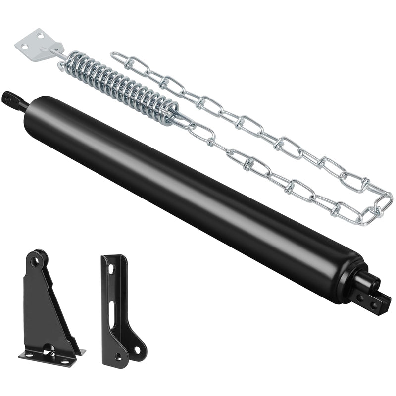 Storm Door Closer, Heavy Duty Screen Door Closers with Protector Chains Spring, Storm Door Bracket Kit Compatible with Andersen/Emco/Larson/40201 (Closer and Chain, 1 Pack(Black)) Closer and chain 1 Pack(Black)