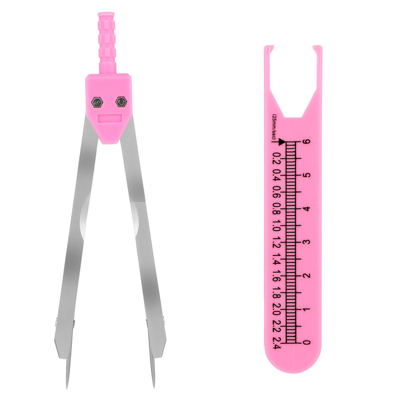 Jeffdad EKG Calipers ECG Calipers Measuring Tool Nursing or Doctor Caliper Divider for Measuring Drafting Electrocardiographs wif Ruler(Pink) Pink