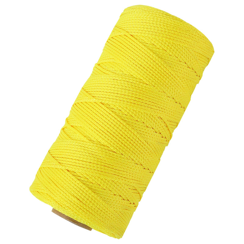 1000ft #24 Braided Nylon Mason Line-100% High Strength Nylon String, Premium String-Masonry Fluorescent Color, Yellow yellow-1000ft