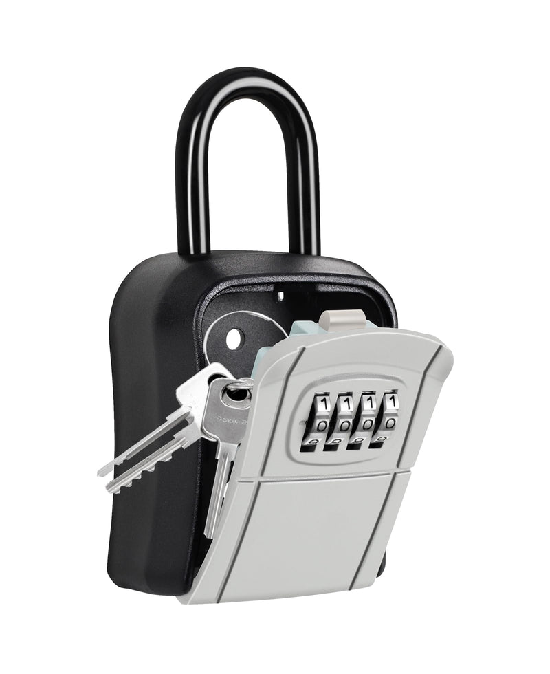 Portable Key Lock Box,Key Holder Safe Security Lock Box for Indoor, Outdoor, Garage, Garden, Store (1, Grey) 1