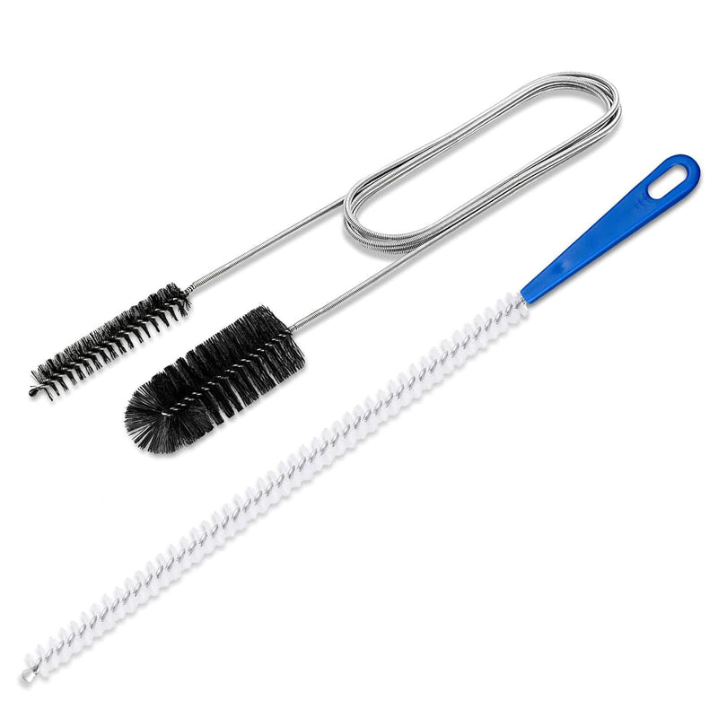 Flexible Extra Long Drain Brush, Drain Unblocker Tools,61 inch Pipe Cleaner Brush and 17.7 inch Sink Unblocker Brush, Double Ended Nylon Brush for Curved Pipes and Slim Holes