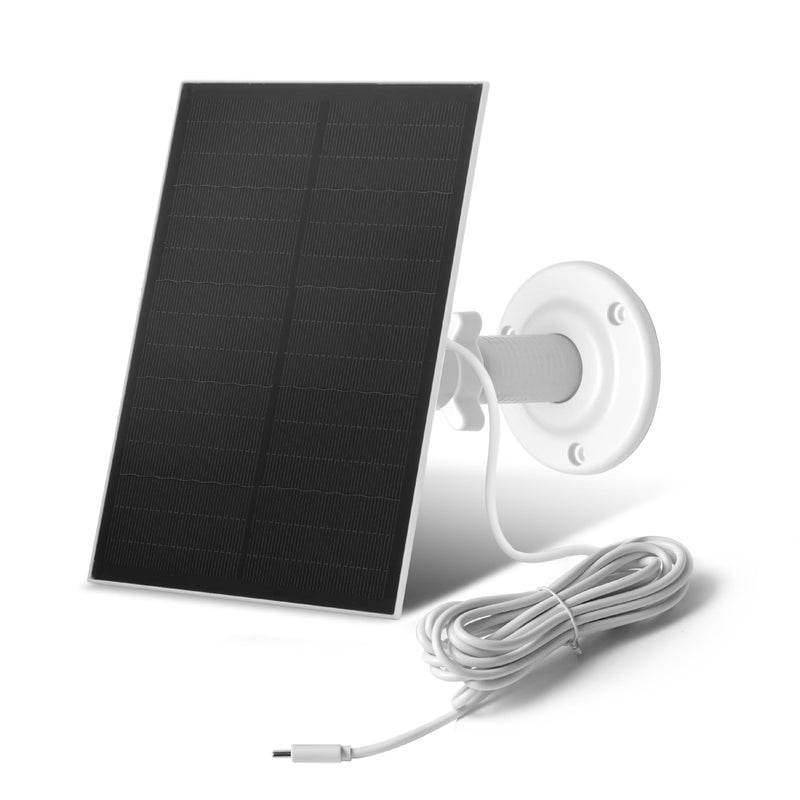 Nicesolar 8W USB-C Solar Panel for Security Cameras, IP65 Waterproof Outdoor Solar Panel with Adjustable Bracket, Compatible with Rechargeable Battery Cameras