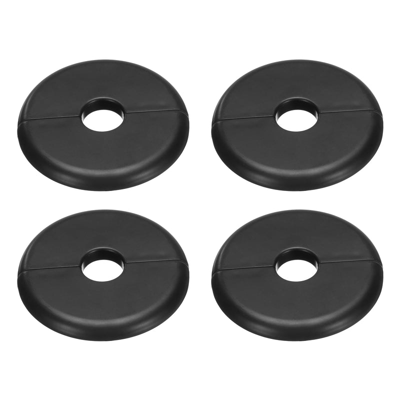 uxcell 4pcs Wall Split Flange 70mm / 2.8" OD Escutcheon Plate ABS Round Self-Adhesive Plumbing Cover Plates for 16mm / 0.6" Dia Water Pipe Faucet Decoration Accessories, Black