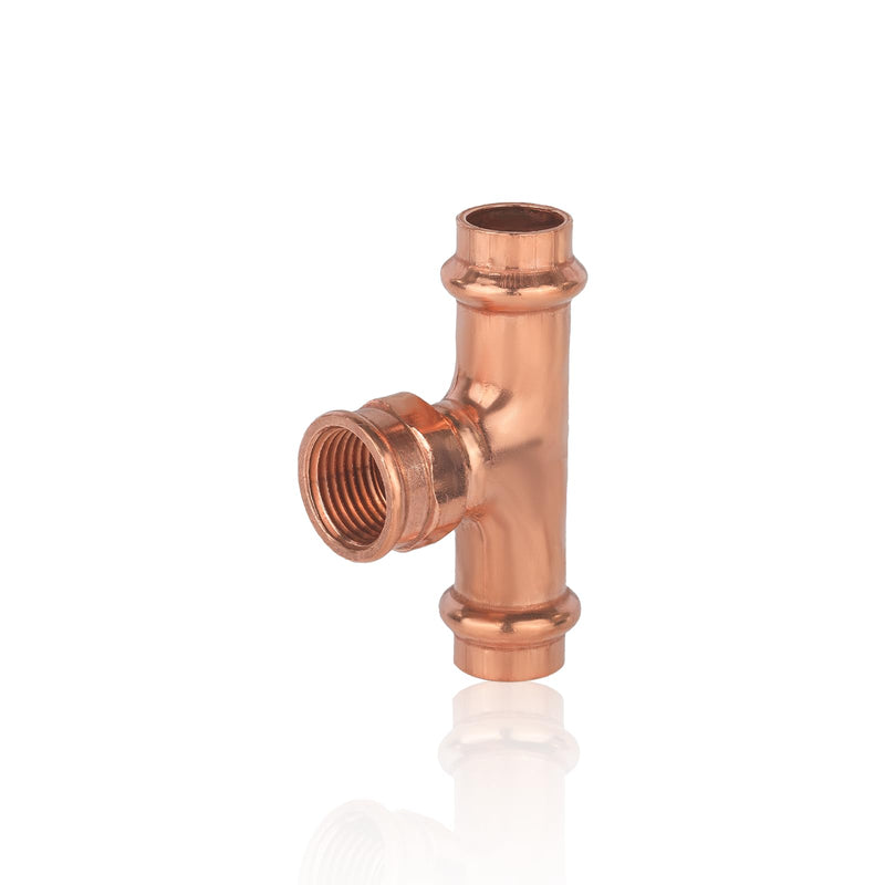 1Pcs EFIELD Copper Press Female Tee, 1"P x 1"P X 3/4"FNPT(PRESS081-1) 1"x1"x3/4" Female