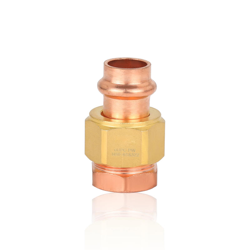 1Pcs EFIELD 1"Copper Press x 1"Female(FPT) Union Adapter(PRESS076-1) 1" x 1"