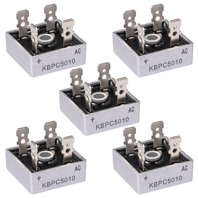KBPC5010 Bridge Rectifier Diode 50A 1000V KBPC 5010 Electronic Silicon Mini Rectofier Diodes Ac to Dc 50 Amp 1000 Volt (Pack of 5Pcs) KBPC5010