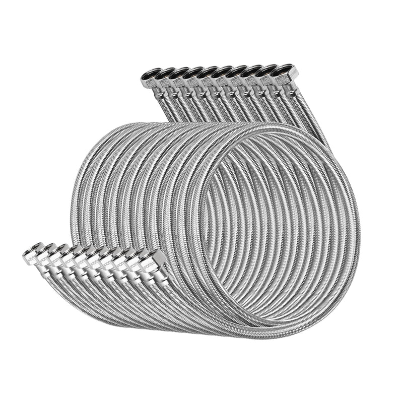 [10-Pack 24 Inch] 1/2" x 1/2" FIP Flexiable Faucet Supply Lines, Bathroom Faucet Hose Connector, 304 Stainless Steel Braided Water Supply Line for Kitchen