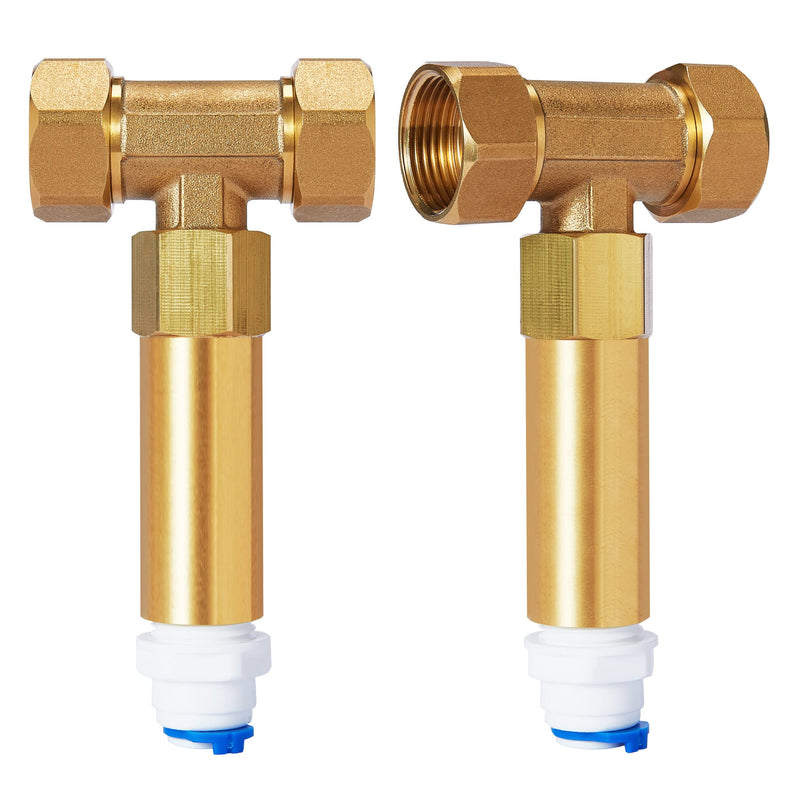 WS-DV03 Hot Water Drain Valve, Temperature Management Valve for HQUA OWS-121, HQUA-TWS-121 Water Purifier, 110℉ Open, 1" FNPT Inlet, 1" FNPT Outlet