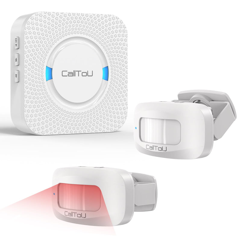 CallToU Bed Sensor Alarm and Fall Prevention for Elderly/Dementia/Patient Wireless Caregiver Pager Motion Sensor Alarms System Motion Detector Alert Monitor System 500+FT, Bed Alarm for Elderly Adult 1 Receiver+ 2 Motion Sensors