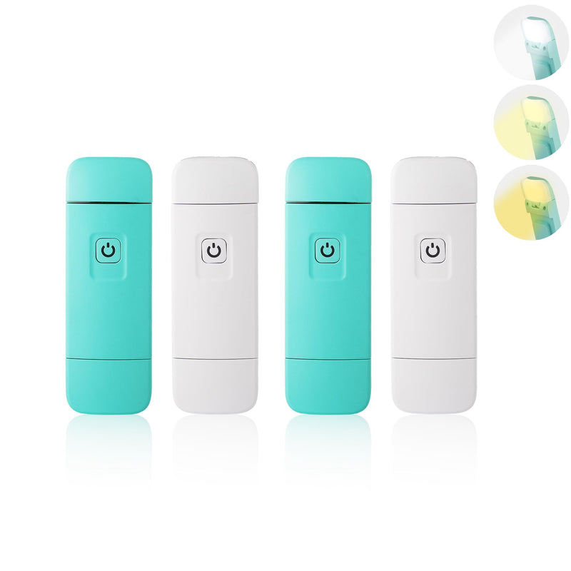 KunHe 4 Pack USB Rechargeable Reading Book Lights for Reading at Night Book Light Reading Accessories Kids Clip on Book Lamp Kids Book Lovers Stocking Stuffers Christmas Gift