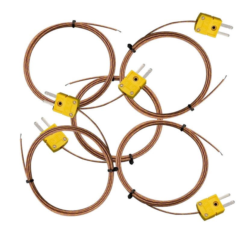 5pcs Pack High Accuracy K Type Mini-Connector Thermocouple Temperature Probe Sensor, 1 Meters Long Measure Range -50°C~482°C (-58°F~899°F) 1 M