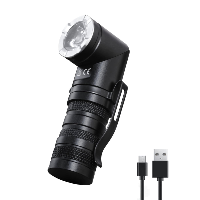 HAUTMEC 1400 Lumen Rechargeable Flashlights LED EDC Flashlight with 90 Degree Flashlight Swivel Head 5 Modes Pocket Flashlights Magnetic Base for Camping, Working, Outdoor, Hiking, Emergency Pro Swivel Flashlights